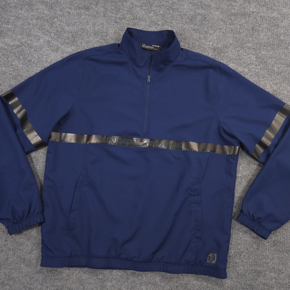 Under Armour Sportstyle Woven 1/2 Zip Mens XL Navy Blue Lightweight Windbreaker